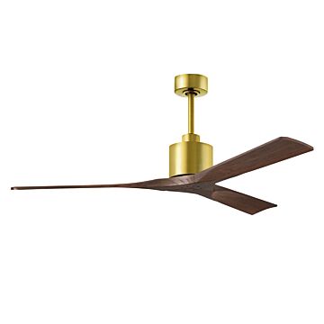 Nan 6-Speed DC 60 Ceiling Fan in Brushed Brass with Walnut blades