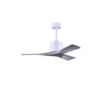 Nan 6-Speed DC 42 Ceiling Fan in Matte White with Barnwood Tone blades