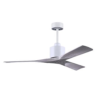 Nan 6-Speed DC 52 Ceiling Fan in Matte White with Barnwood Tone blades