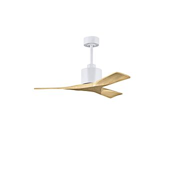 Nan 6-Speed DC 42 Ceiling Fan in Matte White with Light MapleTone blades