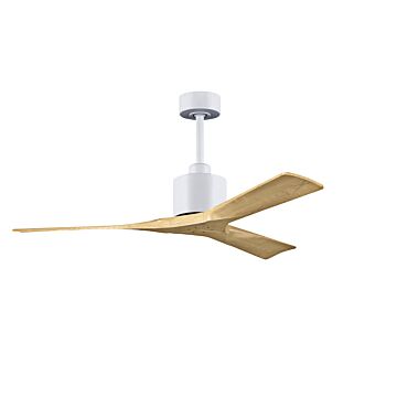 Nan 6-Speed DC 52 Ceiling Fan in Matte White with Light MapleTone blades