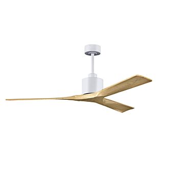 Nan 6-Speed DC 60 Ceiling Fan in Matte White with Light MapleTone blades
