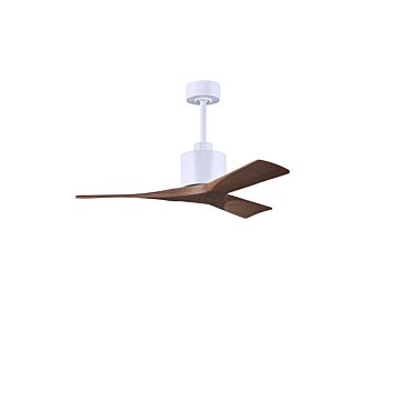 Nan 6-Speed DC 42 Ceiling Fan in Matte White with Walnut blades