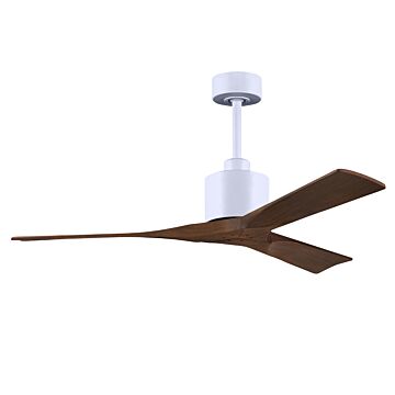 Nan 6-Speed DC 52 Ceiling Fan in Matte White with Walnut blades