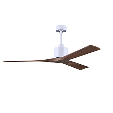 Nan 6-Speed DC 60 Ceiling Fan in Matte White with Walnut blades
