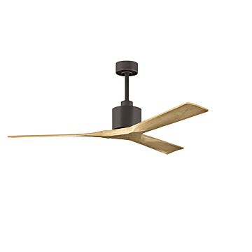 Nan 6-Speed DC 60 Ceiling Fan in Textured Bronze with Light Maple Tone blades