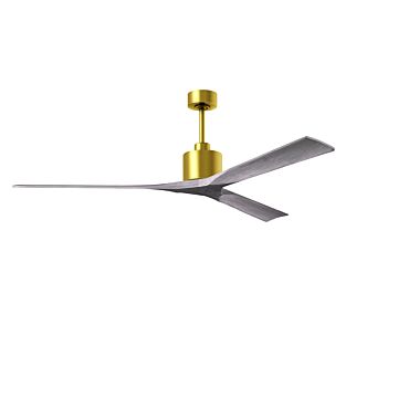 Nan XL 6-Speed DC 72 Ceiling Fan in Brushed Brass with Barnwood Tone blades