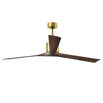 Nan XL 6-Speed DC 72 Ceiling Fan in Brushed Brass with Walnut blades