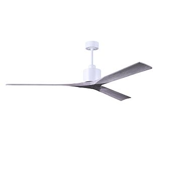 Nan XL 6-Speed DC 72 Ceiling Fan in Matte White with Barnwood Tone blades