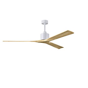 Nan XL 6-Speed DC 72 Ceiling Fan in Matte White with Light Maple Tone blades