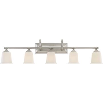 Nicholas Five Light Bath Fixture in Brushed Nickel by Quoizel