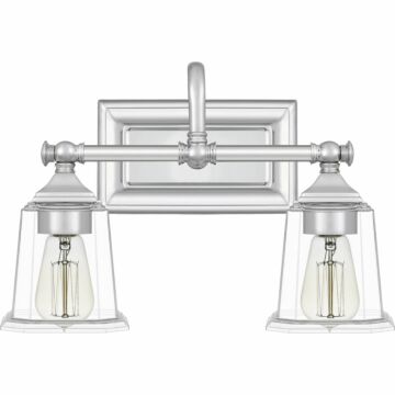 Quoizel Nicholas 2 Light Bathroom Vanity Light in Polished Chrome