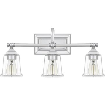 Quoizel Nicholas 3 Light Bathroom Vanity Light in Polished Chrome