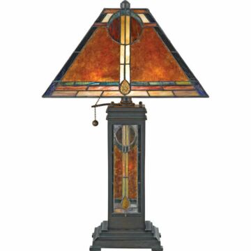 San Gabriel Three Light Table Lamp in Valiant Bronze by Quoizel