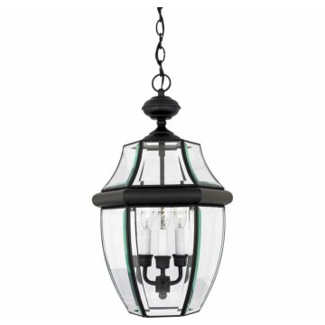 Newbury Three Light Outdoor Hanging Lantern in Mystic Black by Quoizel