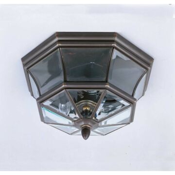 Newbury Three Light Outdoor Flush Mount in Medici Bronze by Quoizel
