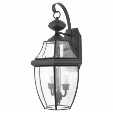 Newbury Two Light Outdoor Wall Lantern in Mystic Black by Quoizel
