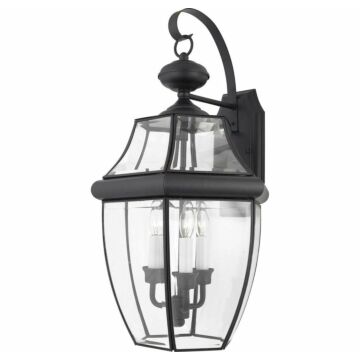 Newbury Three Light Outdoor Wall Lantern in Mystic Black by Quoizel