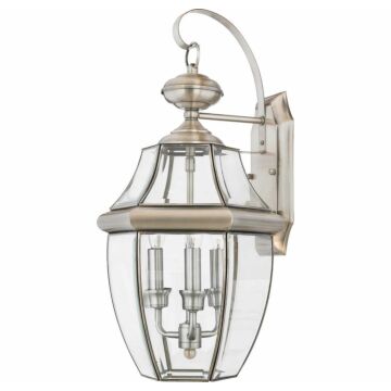 Newbury Three Light Outdoor Wall Lantern in Pewter by Quoizel