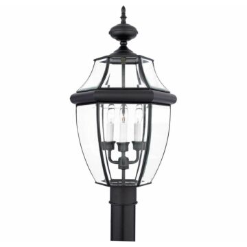 Newbury Three Light Outdoor Post Lantern in Mystic Black by Quoizel