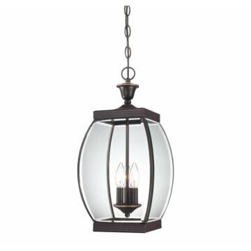 Oasis Three Light Outdoor Hanging Lantern in Medici Bronze by Quoizel