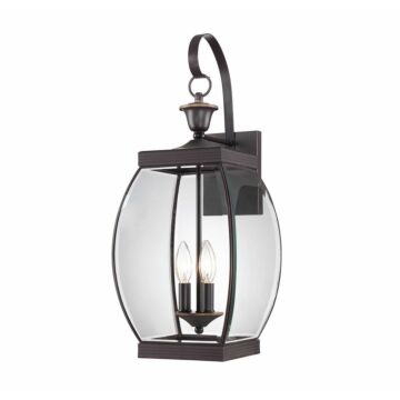 Oasis Three Light Outdoor Wall Lantern in Medici Bronze by Quoizel