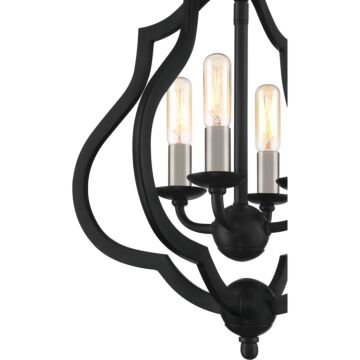 Quoizel O'Keefe 4 Light 15 Inch Quatrefoil Ceiling Light in Matte Black