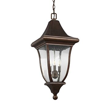 Oakmont Three Light Outdoor Pendant in Patina Bronze by Visual Comfort Studio