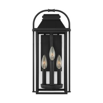 Wellsworth Three Light Outdoor Wall Sconce in Textured Black by Visual Comfort Studio