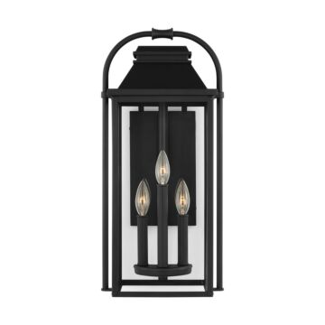 Wellsworth Three Light Outdoor Wall Sconce in Textured Black by Visual Comfort Studio