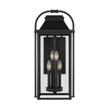 Wellsworth Four Light Outdoor Wall Sconce in Textured Black by Visual Comfort Studio
