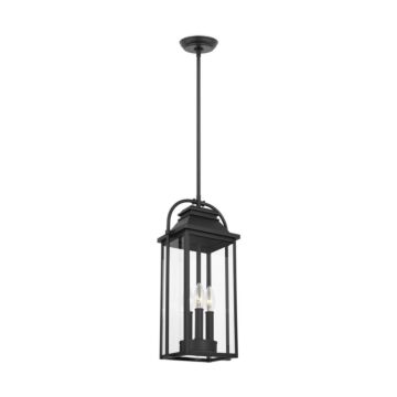 Wellsworth Three Light Outdoor Pendant in Textured Black by Visual Comfort Studio