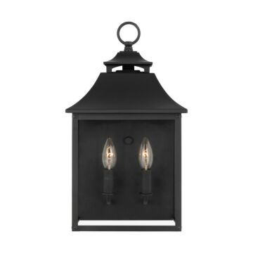 Galena Two Light Outdoor Wall Sconce in Textured Black by Visual Comfort Studio