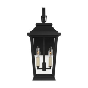 Warren Two Light Lantern in Textured Black by Visual Comfort Studio