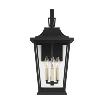 Warren Three Light Lantern in Textured Black by Visual Comfort Studio