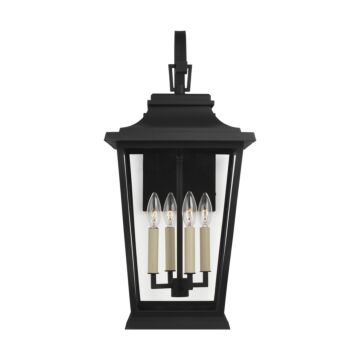 Warren Four Light Lantern in Textured Black by Visual Comfort Studio