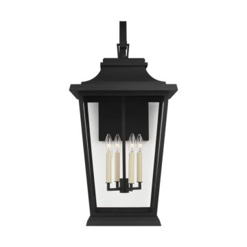 Warren Four Light Lantern in Textured Black by Visual Comfort Studio