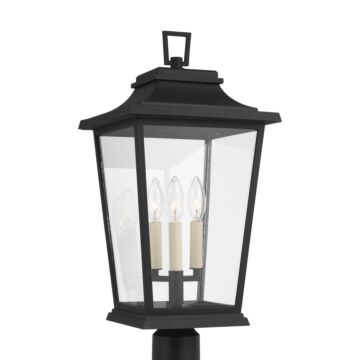 Warren Three Light Post Lantern in Textured Black by Visual Comfort Studio