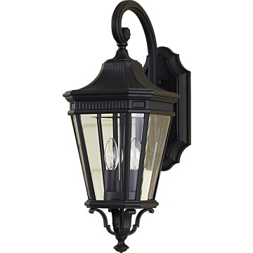 Feiss Cotswold Lane Collection 9 Inch Outdoor Lantern in Black Finish