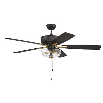 Pro Plus 101 52"Ceiling Fan in Flat Black Satin Brass by Craftmade