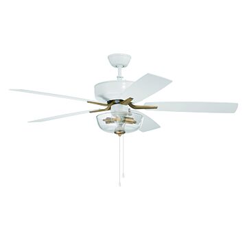 Pro Plus 101 52"Ceiling Fan in White Satin Brass by Craftmade