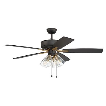 Pro Plus 104 52"Ceiling Fan in Flat Black Satin Brass by Craftmade