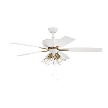 Pro Plus 104 52"Ceiling Fan in White Satin Brass by Craftmade