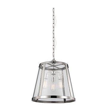 Harrow Three Light Pendant in Polished Nickel by Visual Comfort Studio