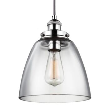 Baskin One Light Pendant in Polished Nickel by Visual Comfort Studio