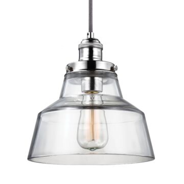Baskin One Light Pendant in Polished Nickel by Visual Comfort Studio