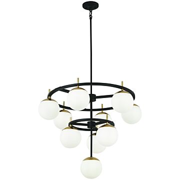 George Kovacs Alluria 10 Light 30 Inch Chandelier in Weathered Black