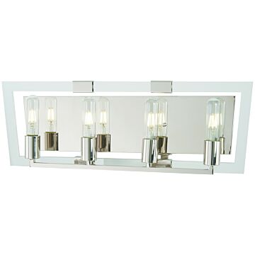 George Kovacs Crystal Chrome 4 Light 25 Inch Bathroom Vanity Light in Polished Nickel