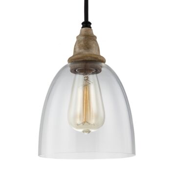 Generation Lighting Matrimonio Mini-Pendant in Driftwood / Dark Weathered Zinc