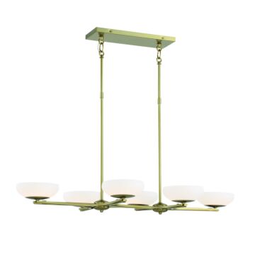 George Kovacs Scale 6 Light Pendant Light in Soft Rass